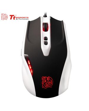 Tt eSPORTS BLACK 4000DPI Laser Gaming Mouse [White] 