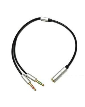 Digistore Audio and Mic Splitter Cable 1 Female to 2 Male